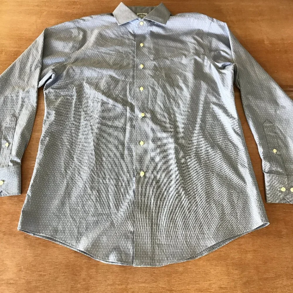 Brooks Brothers 1818 Regent Non Iron Dress Shirt Men 16-4/5 Gray Button Up 17020 - Picture 1 of 12